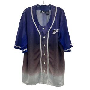 Starter Men's XL Vintage Baseball Button Up Mesh Jersey Script Spell Out Logo